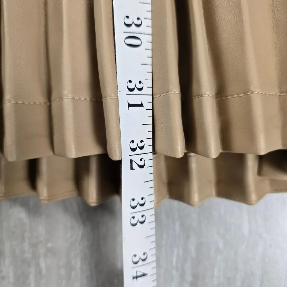 3.1 Phillip Lim Women's Faux-Leather Asymmetric Pleated Midi Skirt Size 4 - Picture 7 of 13